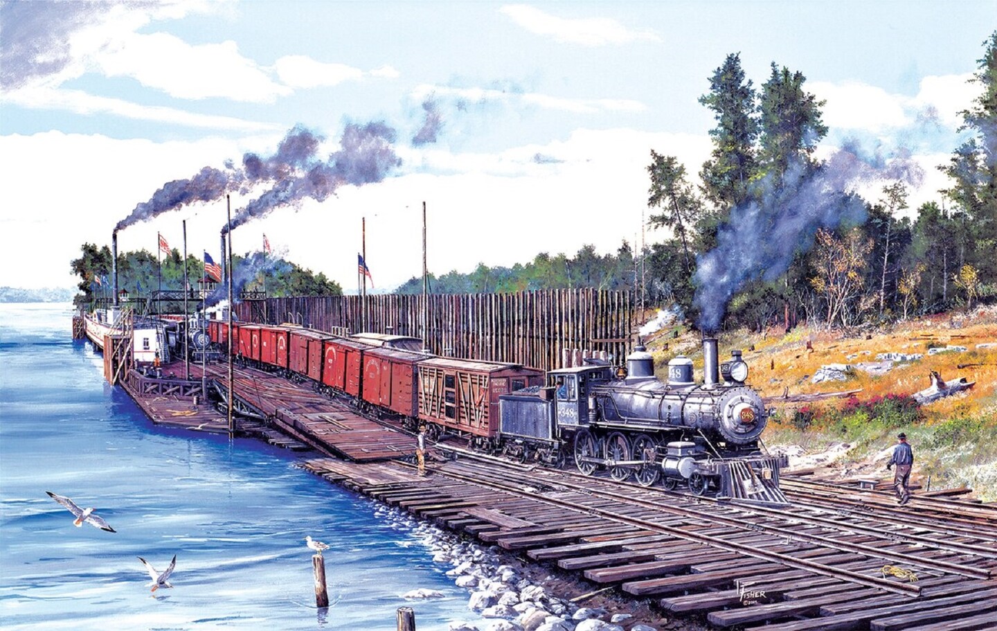 Sunsout Crossing Columbia 550 pc   Jigsaw Puzzle 49413