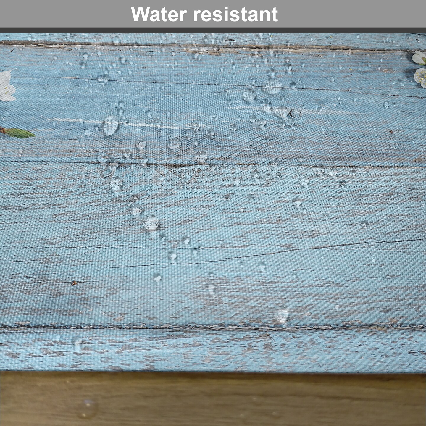 Ambesonne Rustic Place Mats Set of 4, Branch Blooming Warm Season Flowers on Wooden Fragility of Spring, Washable Fabric Placemats for Dining Table, Standard Size, White Pale Blue