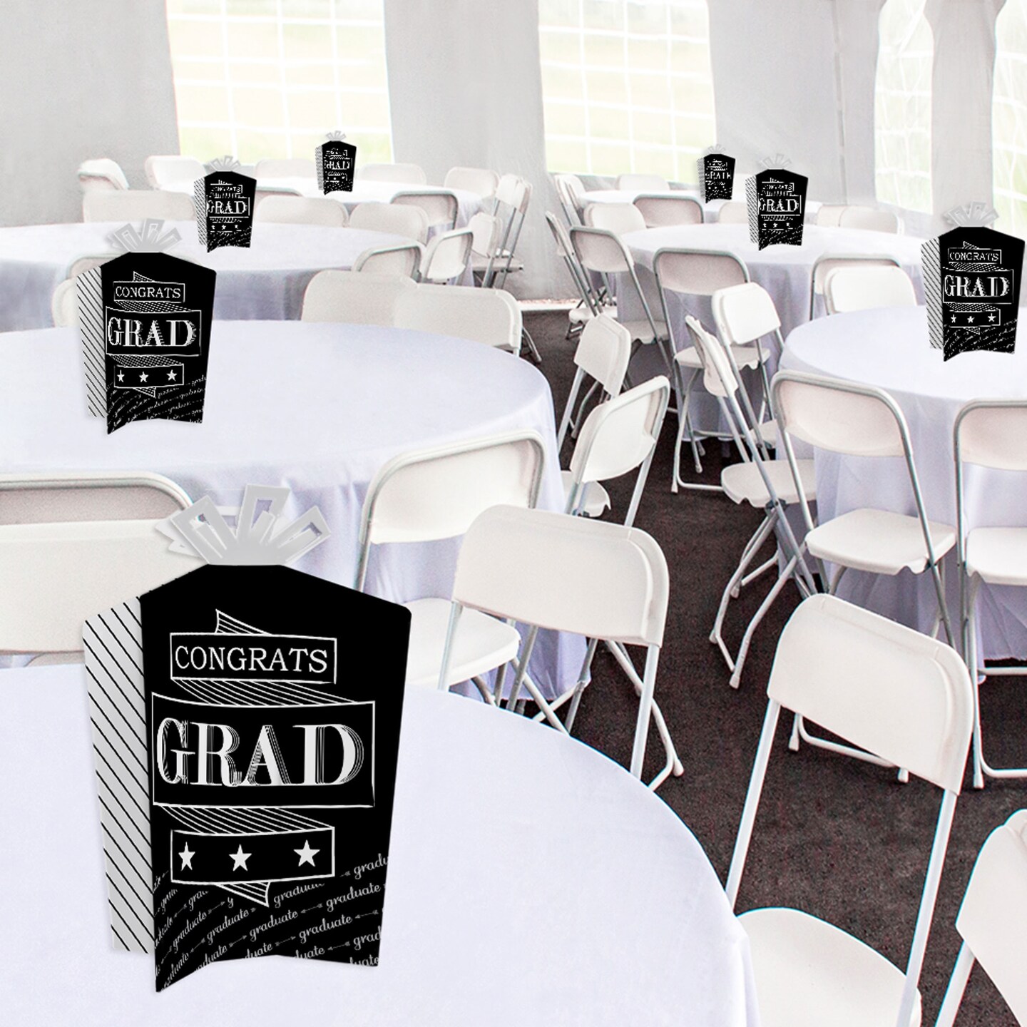 Big Dot of Happiness Graduation Cheers - Table Decorations - Graduation Party Fold and Flare Centerpieces - 10 Count