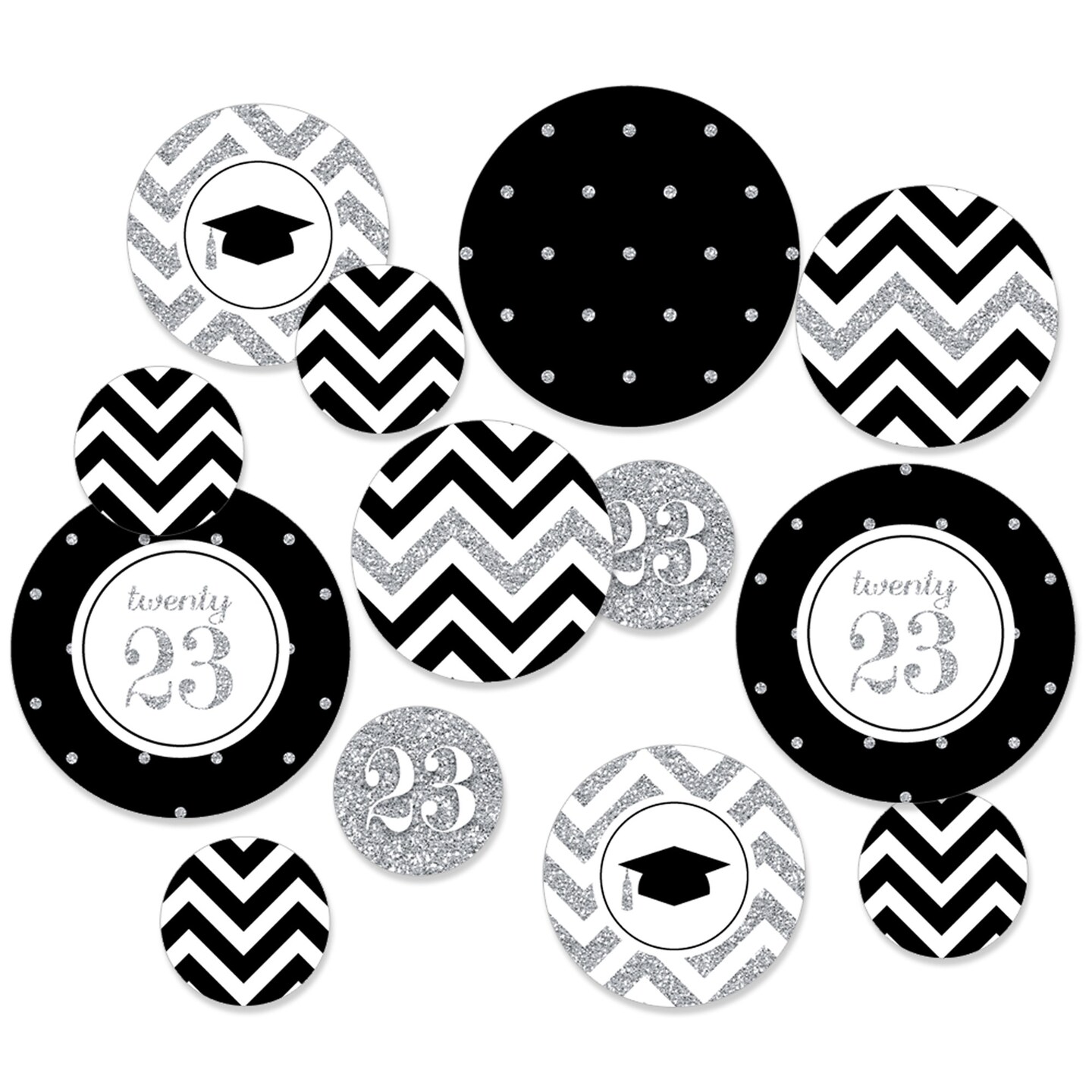 Big Dot Of Happiness Black And White Graduation Party Centerpieces