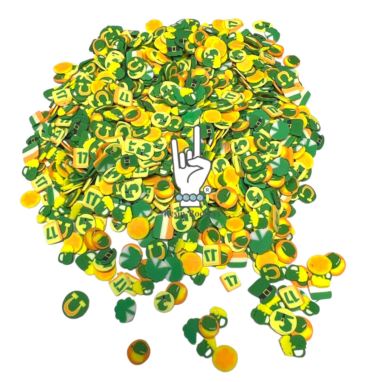 St. Patty's Mix Polymer Clay Pieces for Epoxy and UV Resin Art