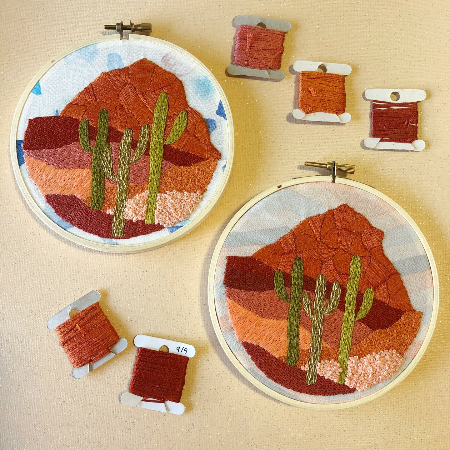 MCreativeJ Cactus Desert Landscape- Advanced Embroidery DIY Craft Kit