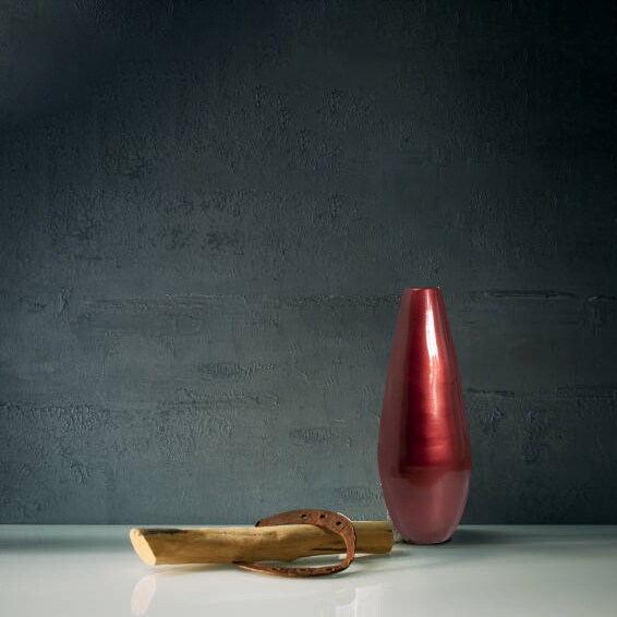 31.5&#x22; Spun Bamboo Tall Floor Vase - Sleek Metallic Finish, Elegant Home Decoration, Modern Accent Piece, Living Room Decor, Handcrafted Bamboo Art, Contemporary Interior Design, Unique Tall Vase