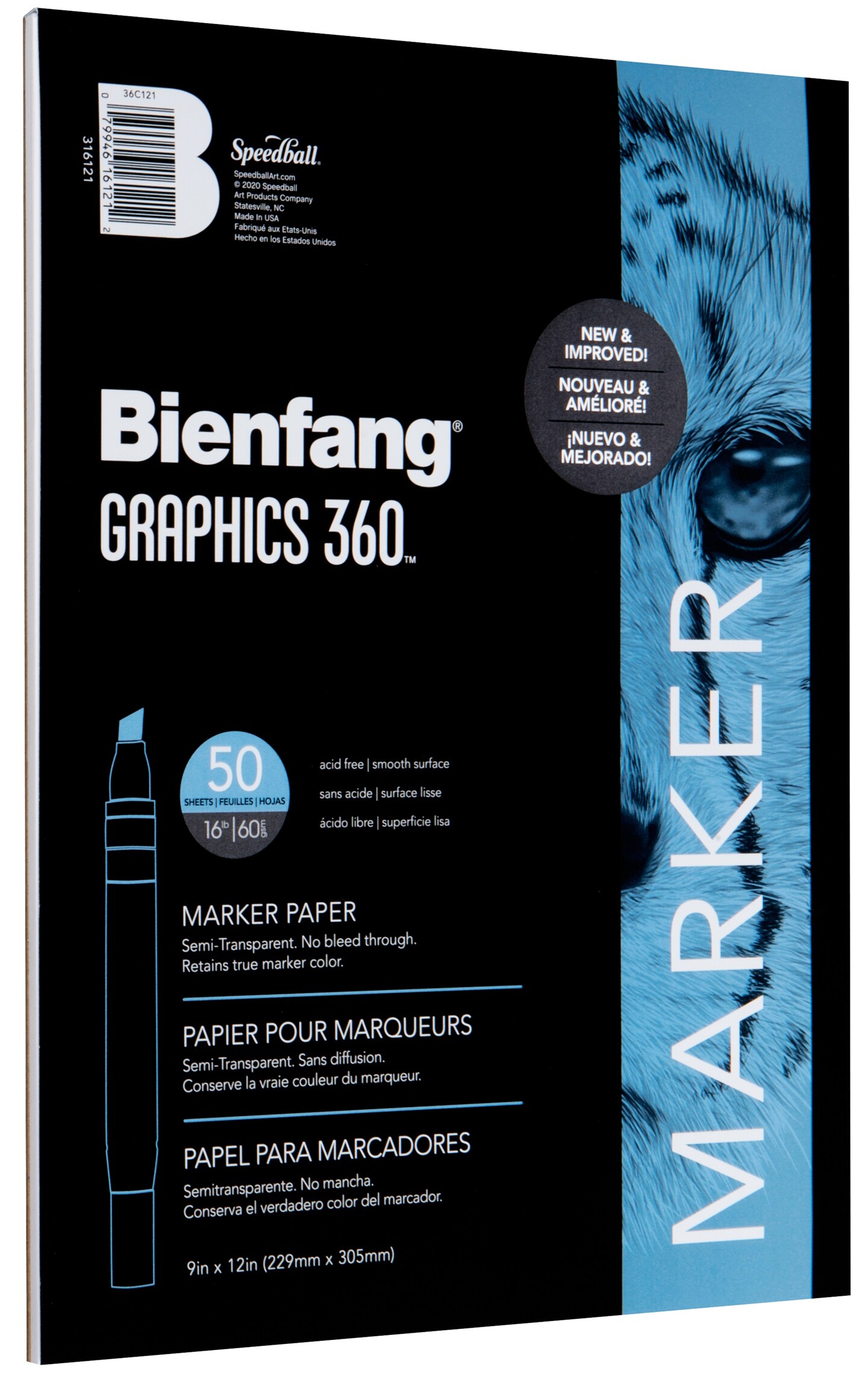 Speedball Bienfang Graphics 360 Marker Paper Pad 9"X12"-50 Sheets
