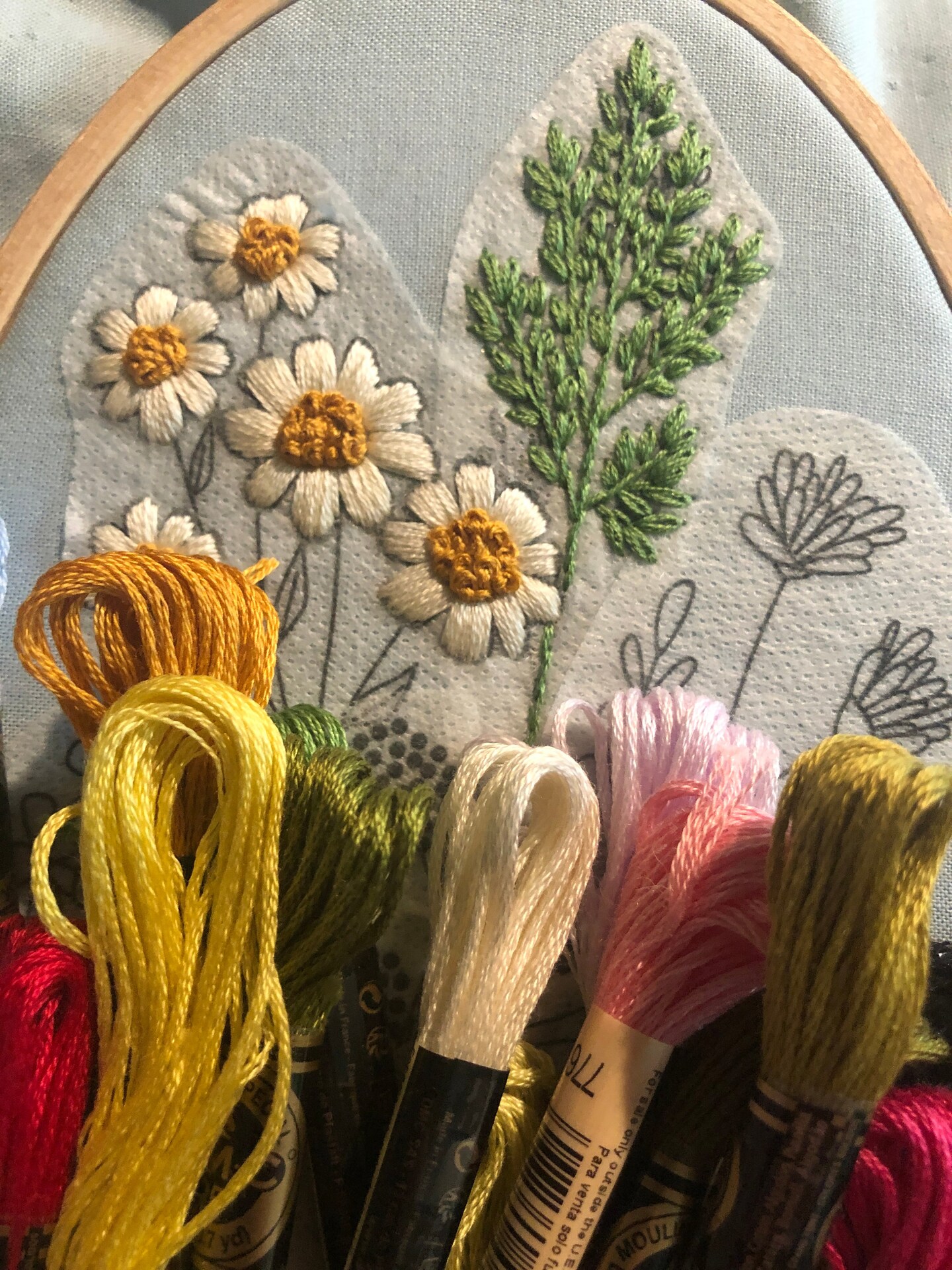 MCreativeJ Wildflower Stems - Peel Stick and Stitch Hand Embroidery Patterns