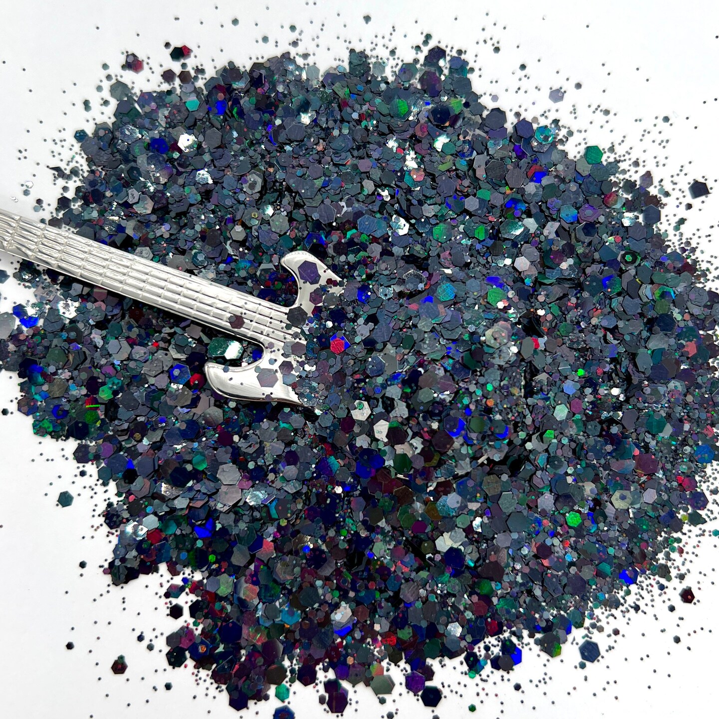 Fly Me to the Moon Grey Holographic Pixie for Poxy Chunky Glitter Mix