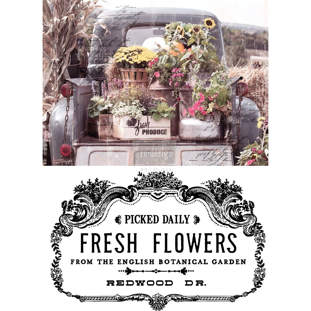 Redesign D&#xE9;cor Transfers Fresh Flowers 24&#x22;x34&#x22; 655350640552