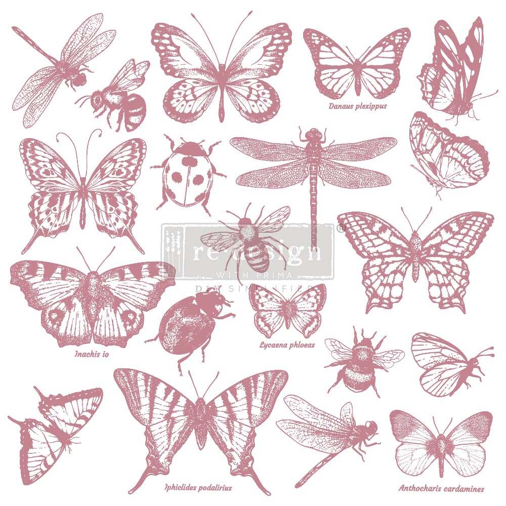 Redesign Decor Clear-Cling Stamps - Monarch 12&#x22;x12&#x22;