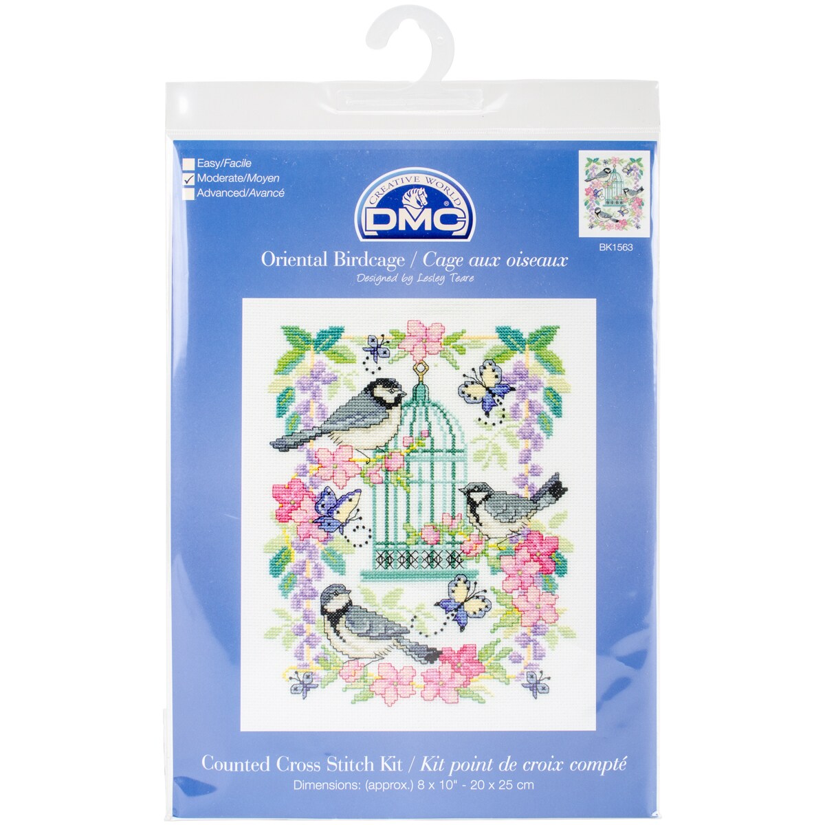 DMC Counted Cross Stitch Kit 8&#x22;X10&#x22;-Oriental Birdcage (14 Count)