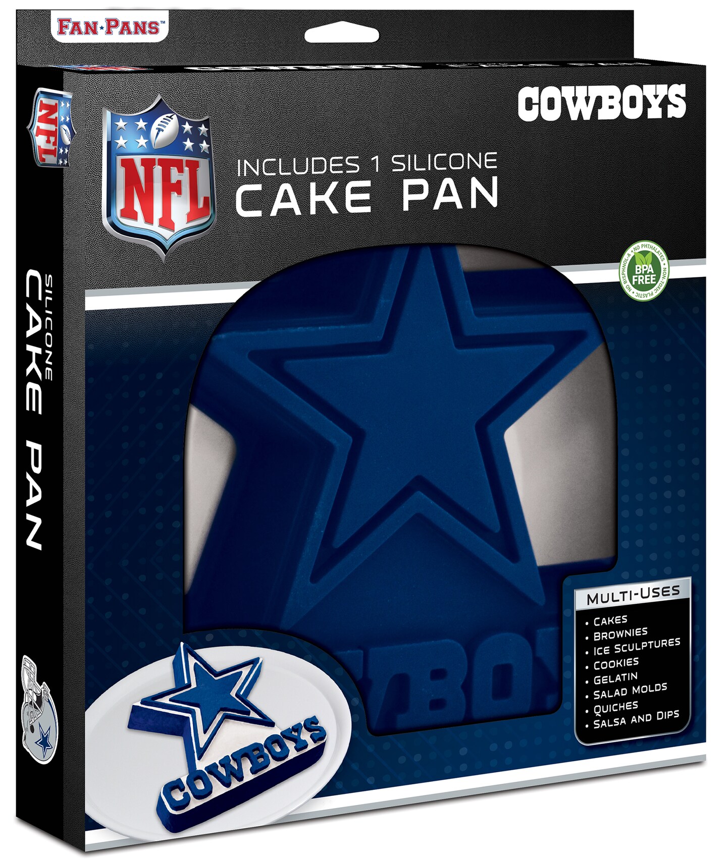 MasterPieces Game Day - FanPans NFL Dallas Cowboys Team Logo Silicone Cake  Pan - Dishwasher Safe