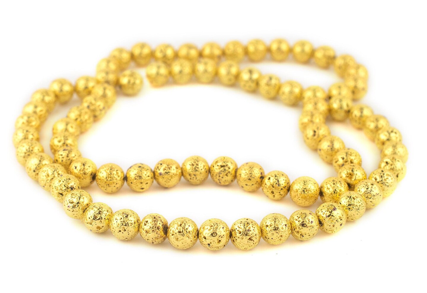 The Bead Chest® Metallic Electroplated Lava Beads, 15 Inch Strand, Available in 6 Colors
