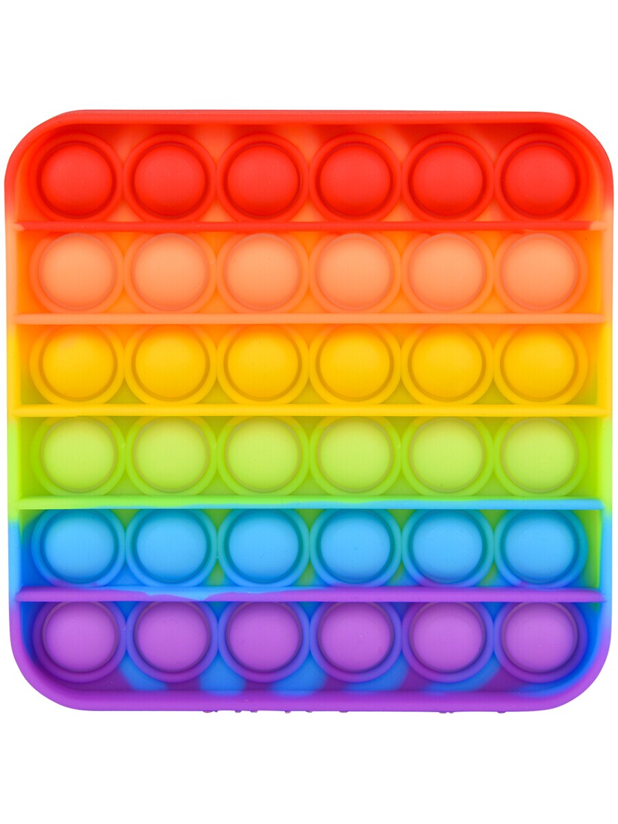Jumbo Rainbow Square Bubble Popper Toy 5&#x22;