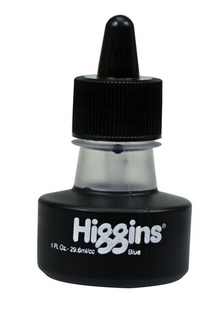 HIGGINS NON-WATERPROOF DRAWING INK BLUE 1OZ