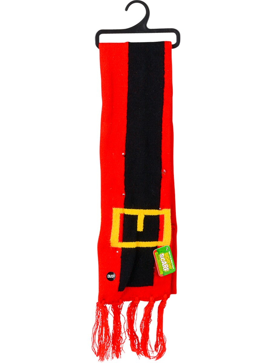 Light Up Holiday Santa Belt Winter Scarf Costume Accessory