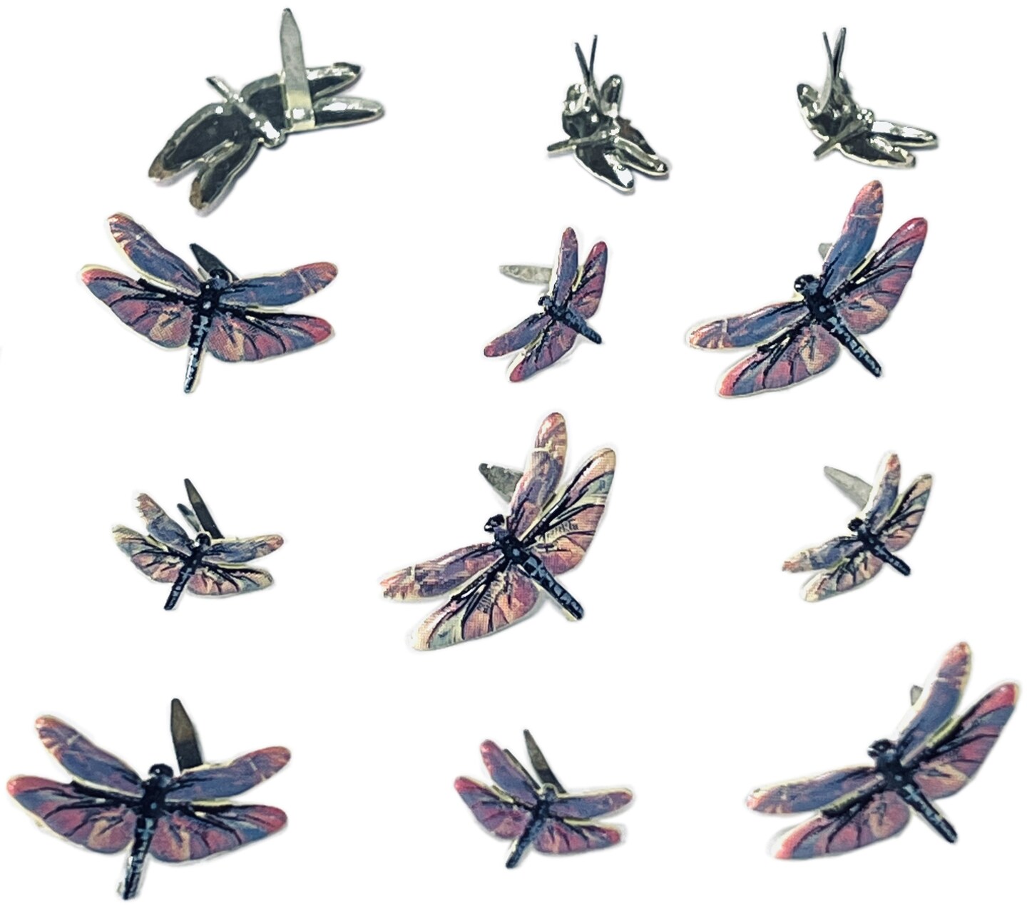 Eyelet Outlet Shape Brads 12/Pkg-Dragonfly