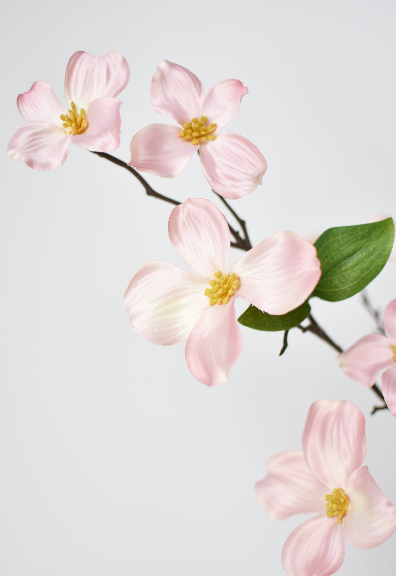 Faux Flowering Dogwood Branch Bright Red