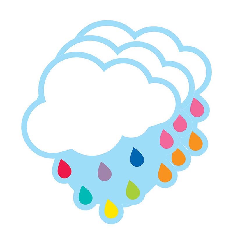 Hello Sunshine Cloud With Raindrops Cut-Outs, 36 Per Pack, 3 Packs