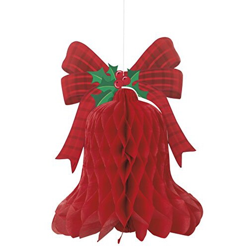 15-Inch Redbell Xmas Honeycomb Hanging Decoration