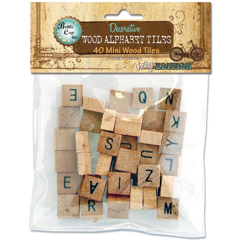 BCI Crafts Decorative Wood Alphabet Tiles 40/Pkg-Vintage Edition Uppercase
