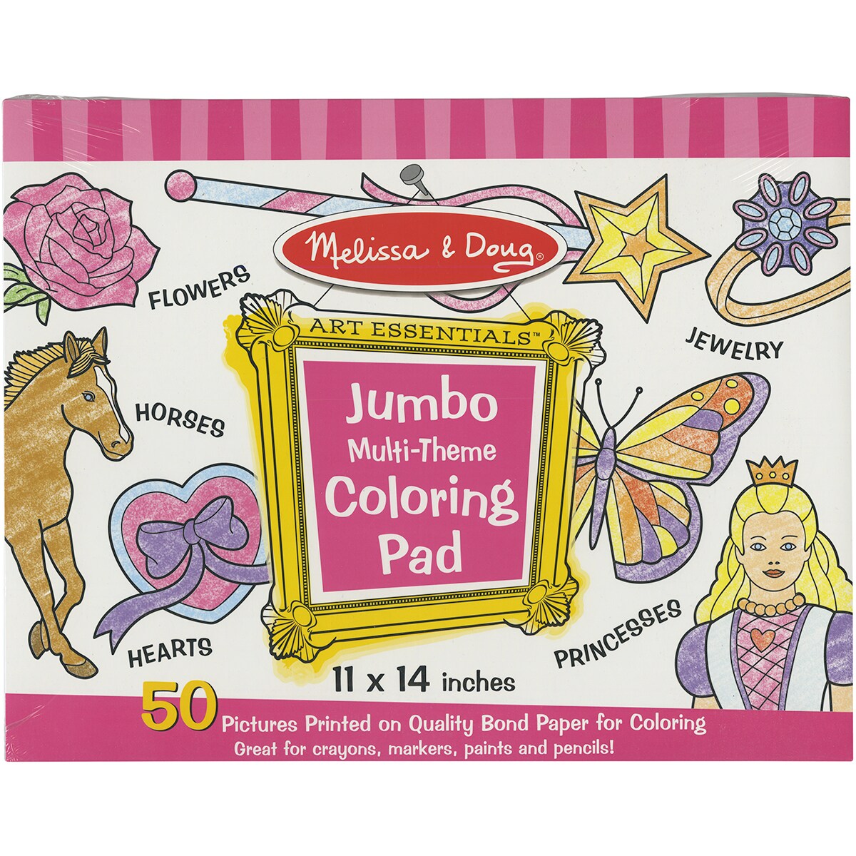 Melissa & Doug Jumbo Multi-Theme Coloring Pad 11"x14"-Multi-Theme Girl