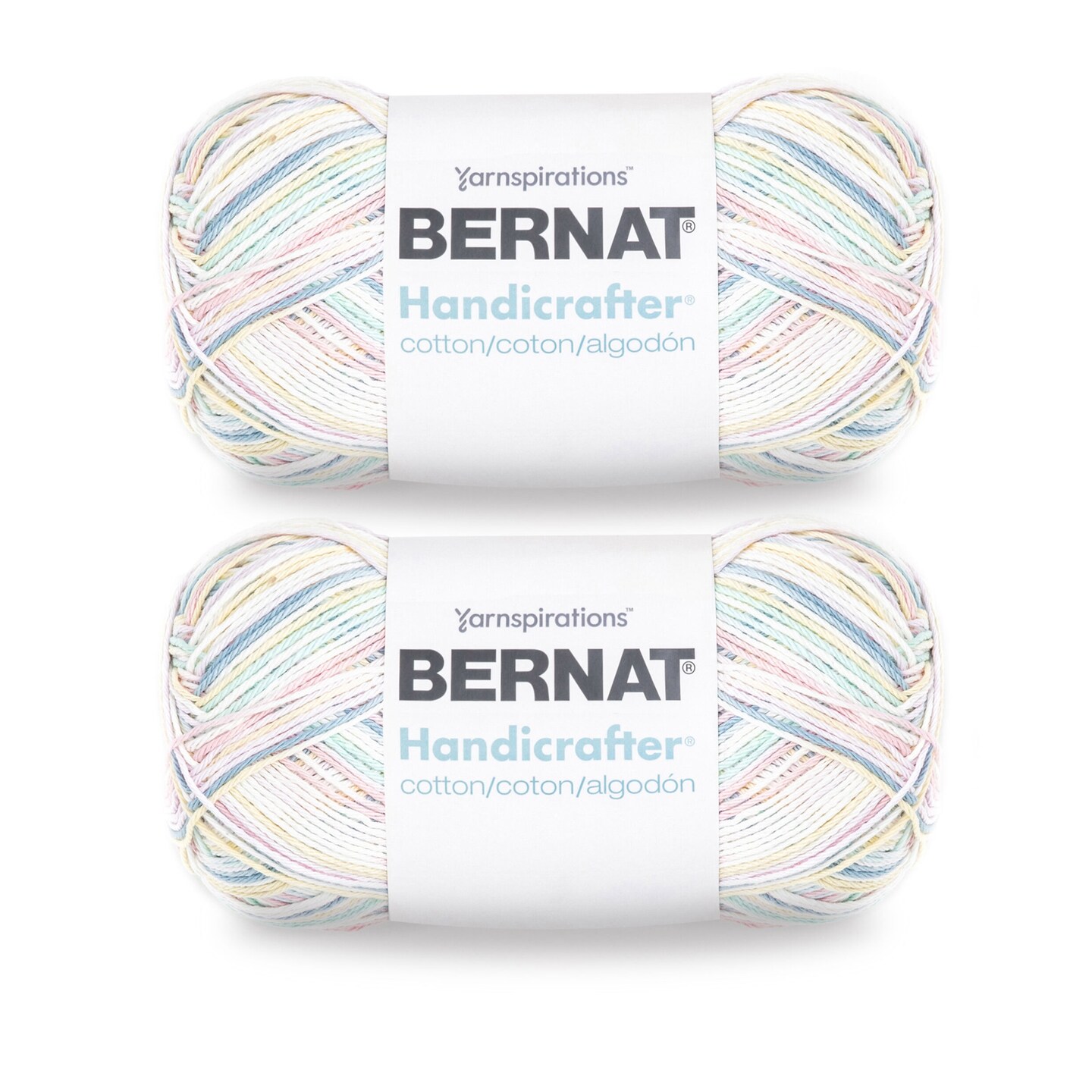 Bernat Handicrafter Cotton Big Ball Mod Ombre Yarn - 2 Pack of 340g/12oz - Cotton - 4 Medium (Worsted) - 608 Yards - Knitting, Crocheting & Crafts