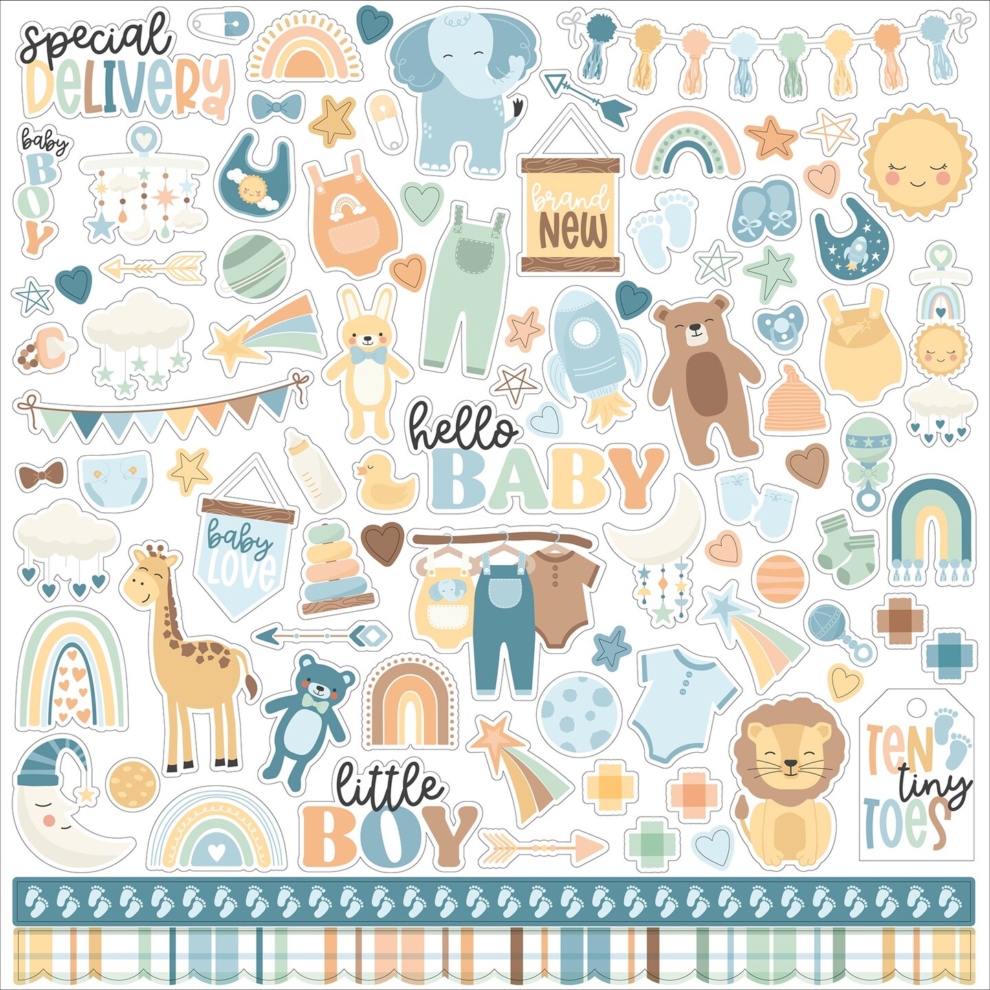 Our Baby Boy Cardstock Stickers 12&#x22;X12&#x22;-Elements