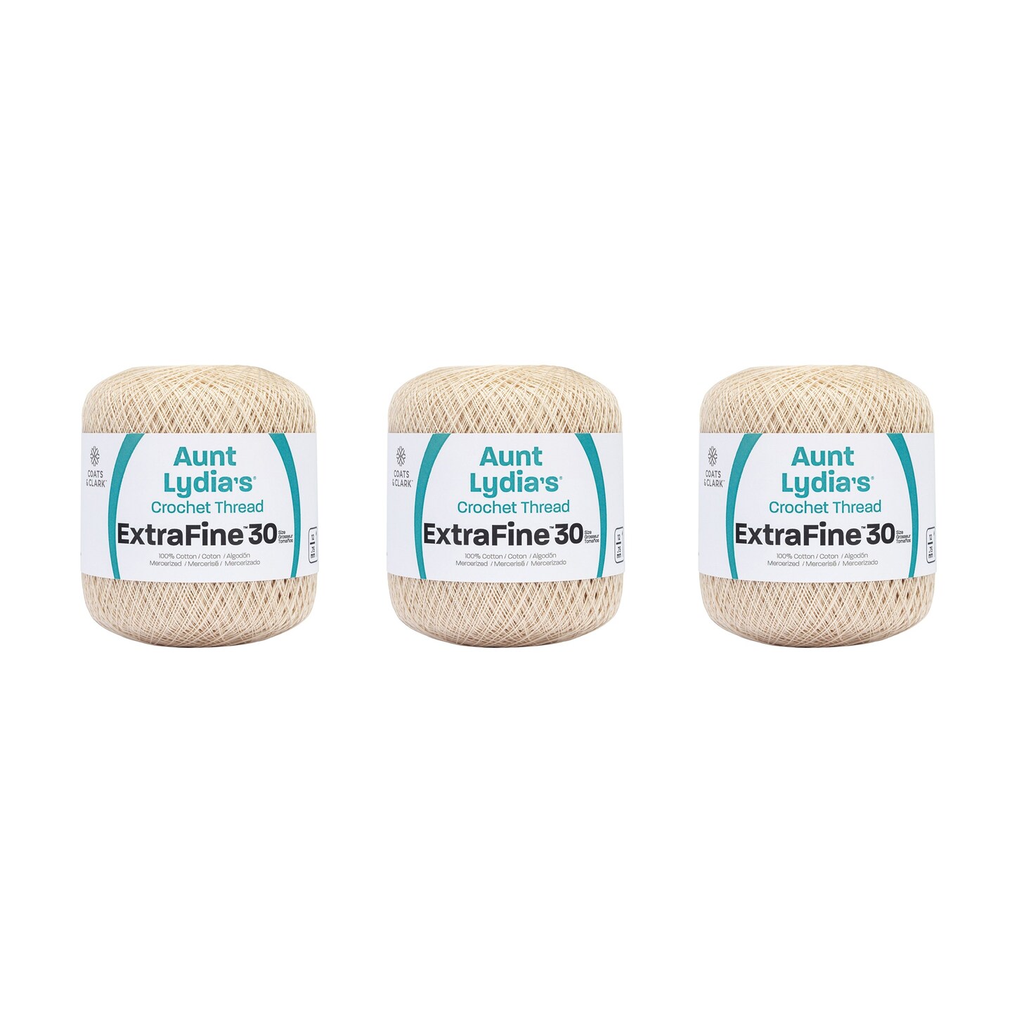 Aunt Lydia's Crochet Thread Extra Fine 30 - Natural – True North Yarn Co.