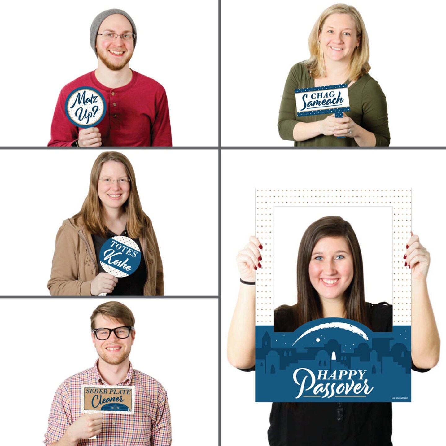 Big Dot of Happiness Happy Passover - Pesach Party Photo Booth Picture Frame and Props - Printed on Sturdy Material