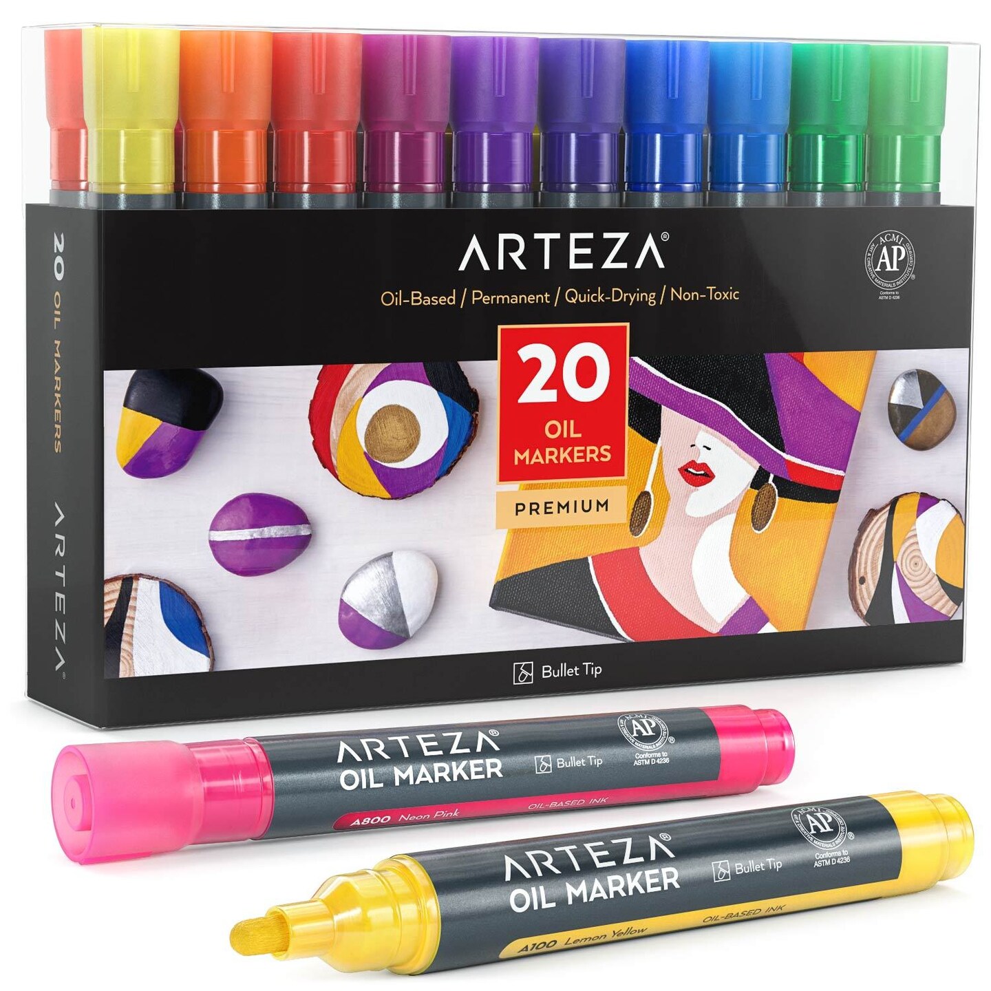 Pintar Premium Acrylic Paint Pens - (26 Colors) Medium Tip Pens For Rock  Painting, Wood, Paper Water Resistant Paint Set, Craft Supplies, Diy  Project : Target