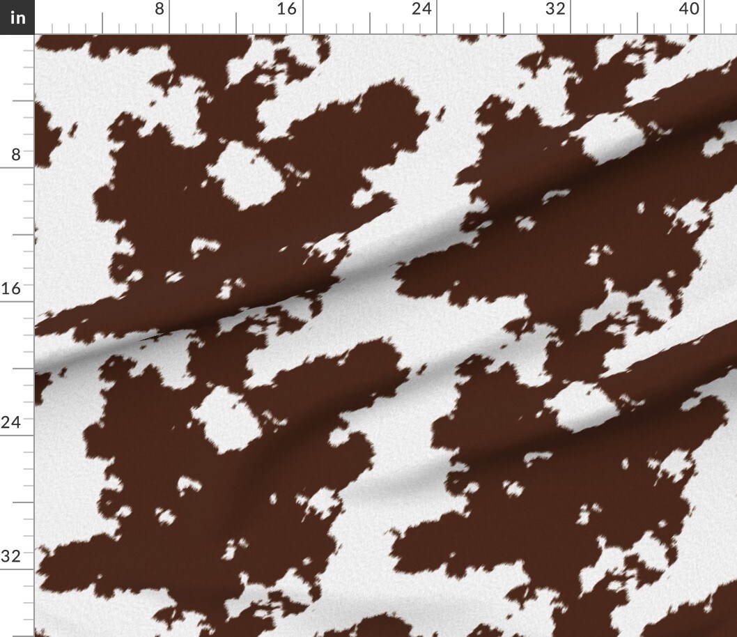 Various Fabrics by the Yard or Fat Quarter Brown Cow Hide Animal Print Rodeo Cowboy Country Western Custom Printed Fabric by Spoonflower
