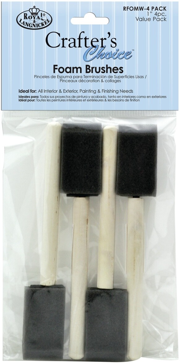 Multipack of 12 - Crafter's Choice Foam Brushes 4/Pkg-1" Width