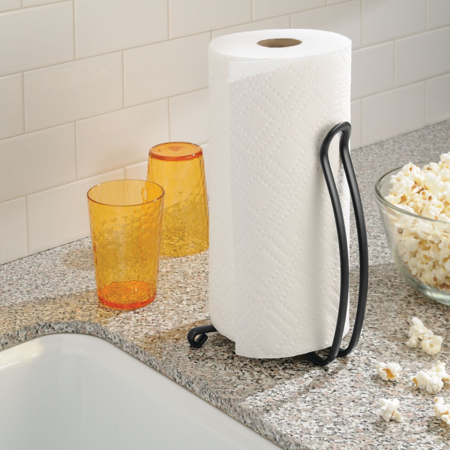  mDesign Modern Metal Vertical Paper Towel Holder