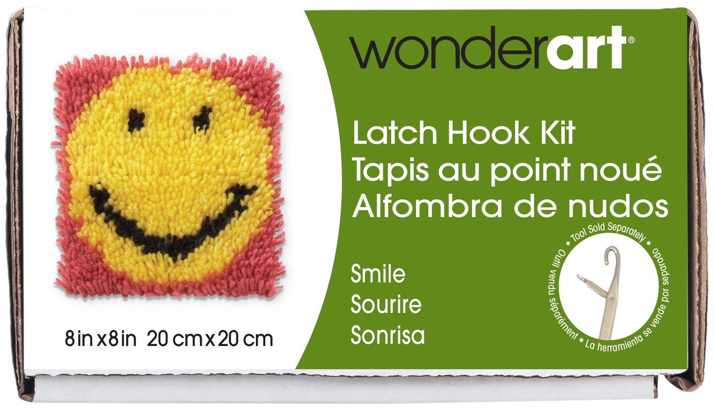 Wonderart Latch Hook Kit 8&#x22;X8&#x22;-Smile