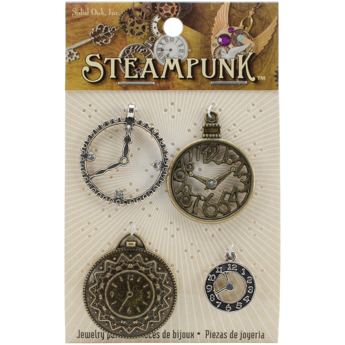 Steampunk Metal Accents 4/Pkg-Clocks 1