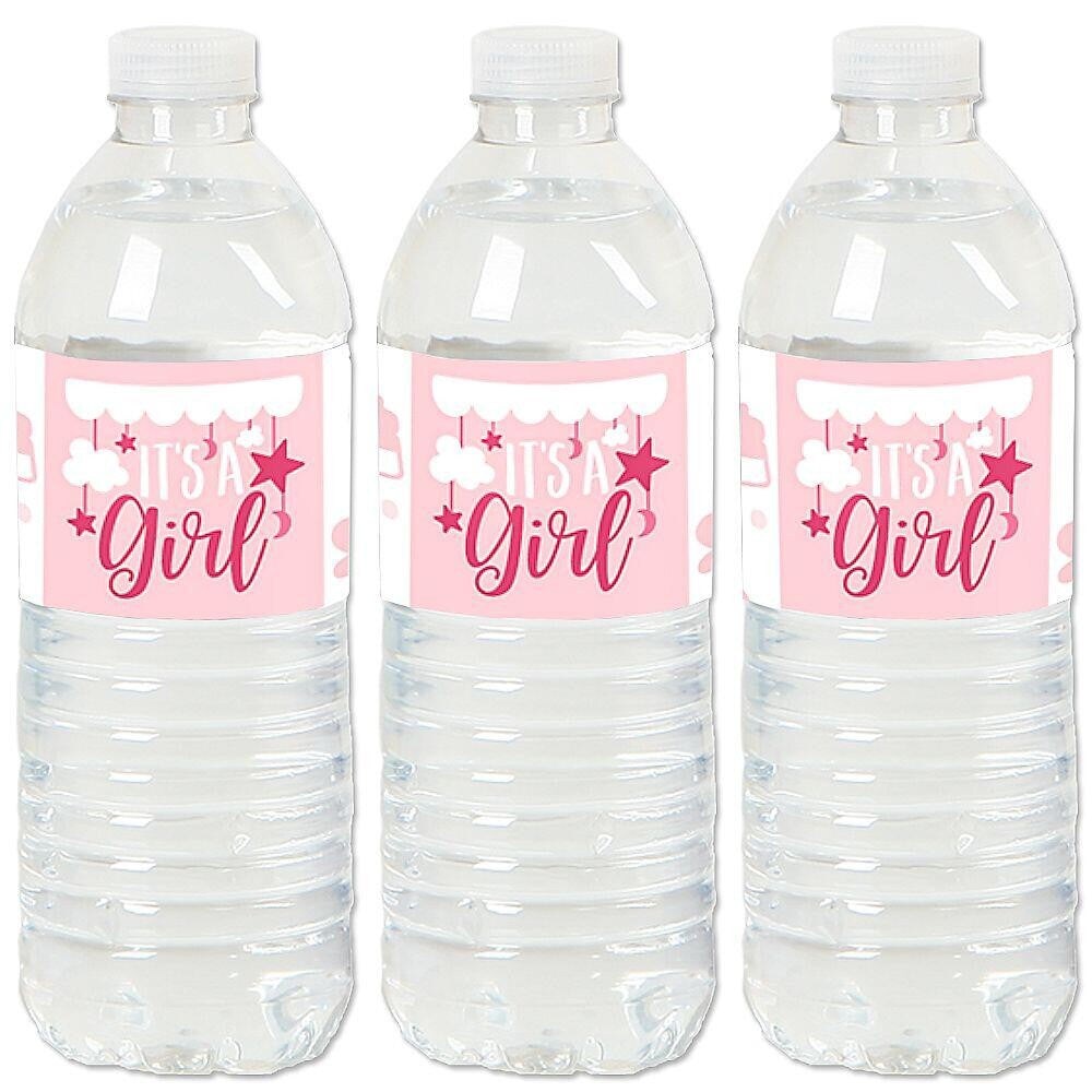 Big Dot of Happiness It&#x27;s a Girl - Pink Baby Shower Water Bottle Sticker Labels - Set of 20