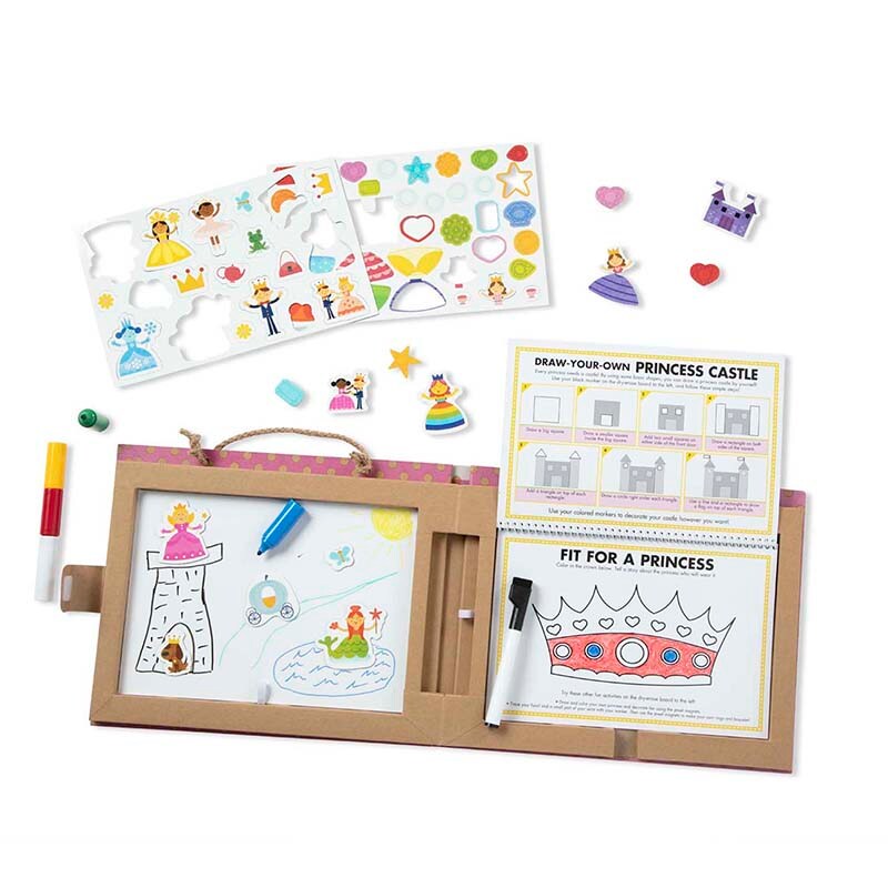 Natural Play: Play, Draw, Create Reusable Drawing &#x26; Magnet Kit - Princesses