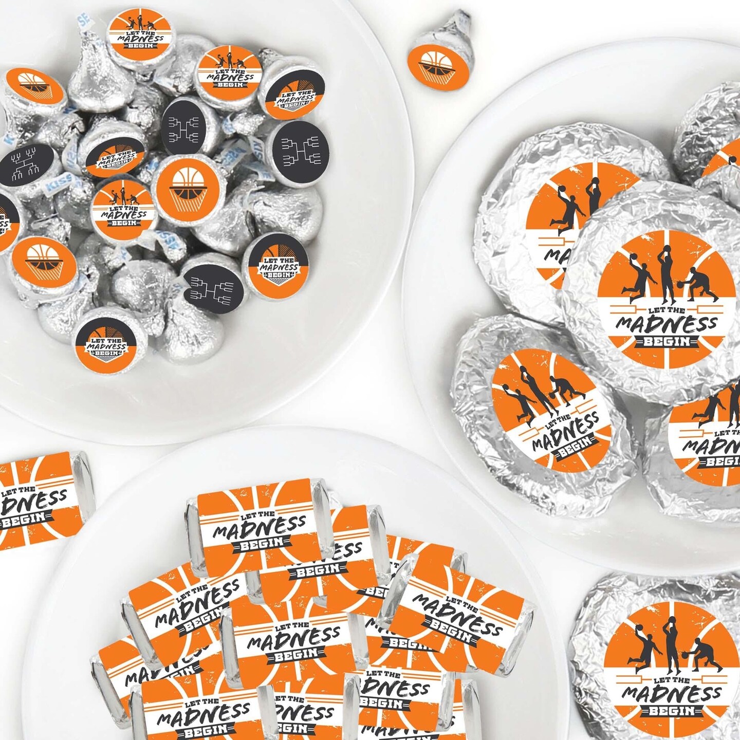 Big Dot of Happiness Basketball - Let The Madness Begin - College Basketball Party Candy Favor Sticker Kit - 304 Pieces
