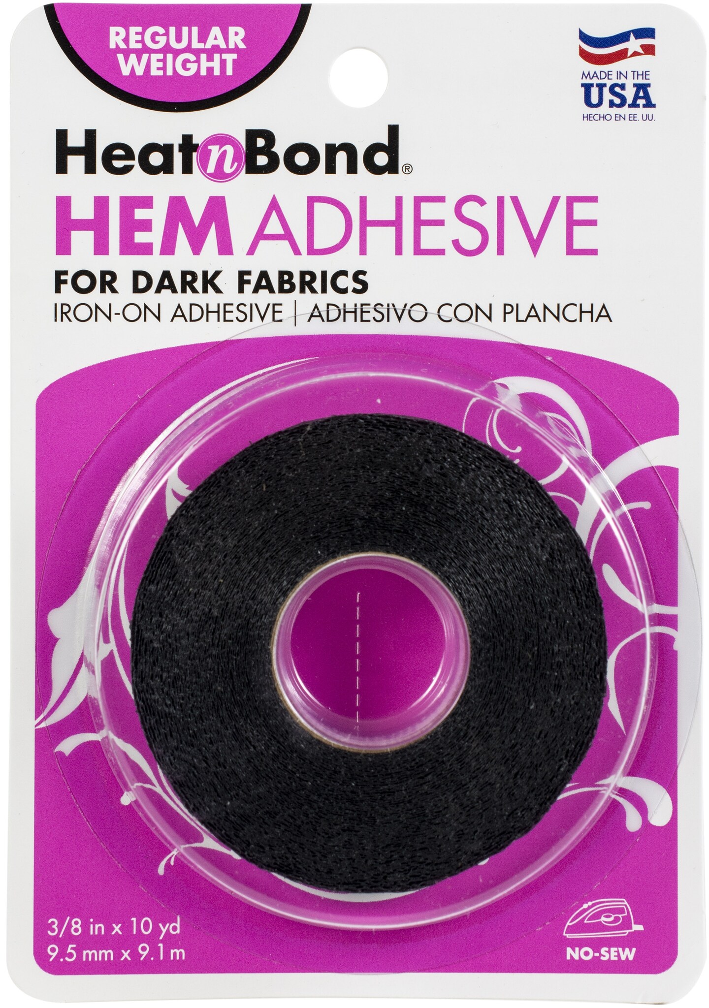 HeatnBond Hem Iron-On Adhesive for Dark Fabrics-.375X10yd