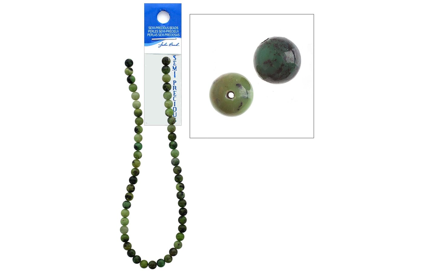 John Bead SP 16&#x22; Jade Australian 8mm Round