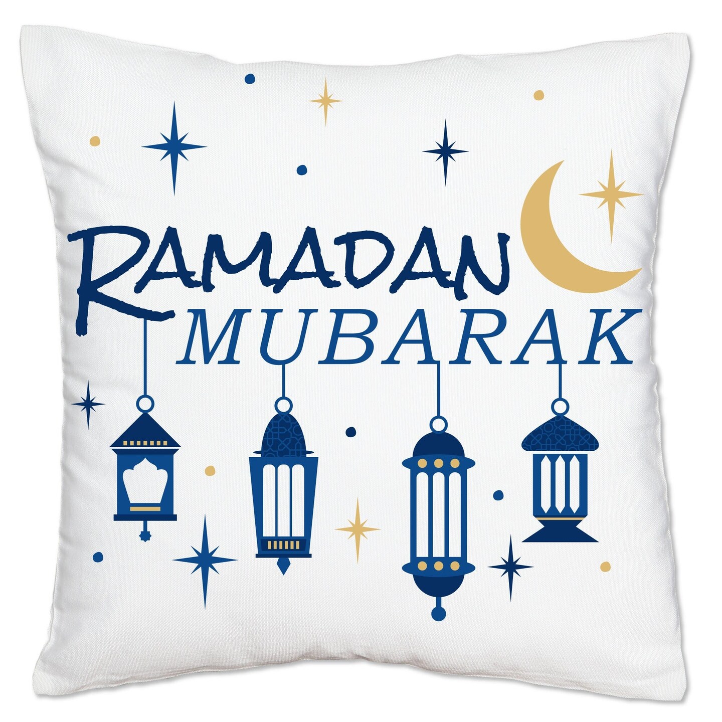 Big Dot of Happiness Ramadan - Eid Mubarak Party Home Decorative Canvas Cushion Case - Throw Pillow Cover - 16 x 16 Inches