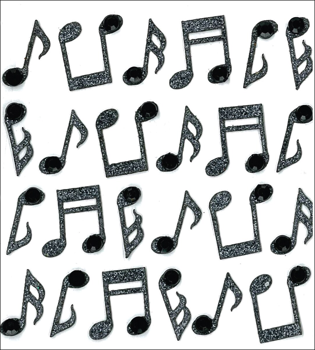 Jolee's Boutique Cabochon Dimensional Repeat Stickers - Music Notes, 24pcs