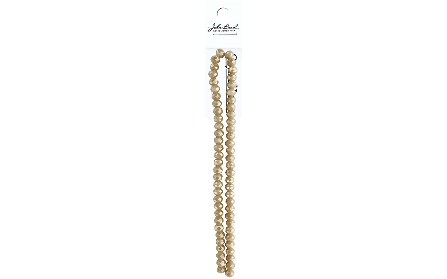 John Bead Crys Ln Rondl 7&#x22; 6x8mm OP Lt Champ Lst
