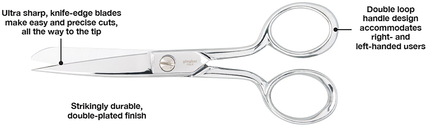Gingher Knife Edge Sewing Scissors 5"-W/Leather Sheath
