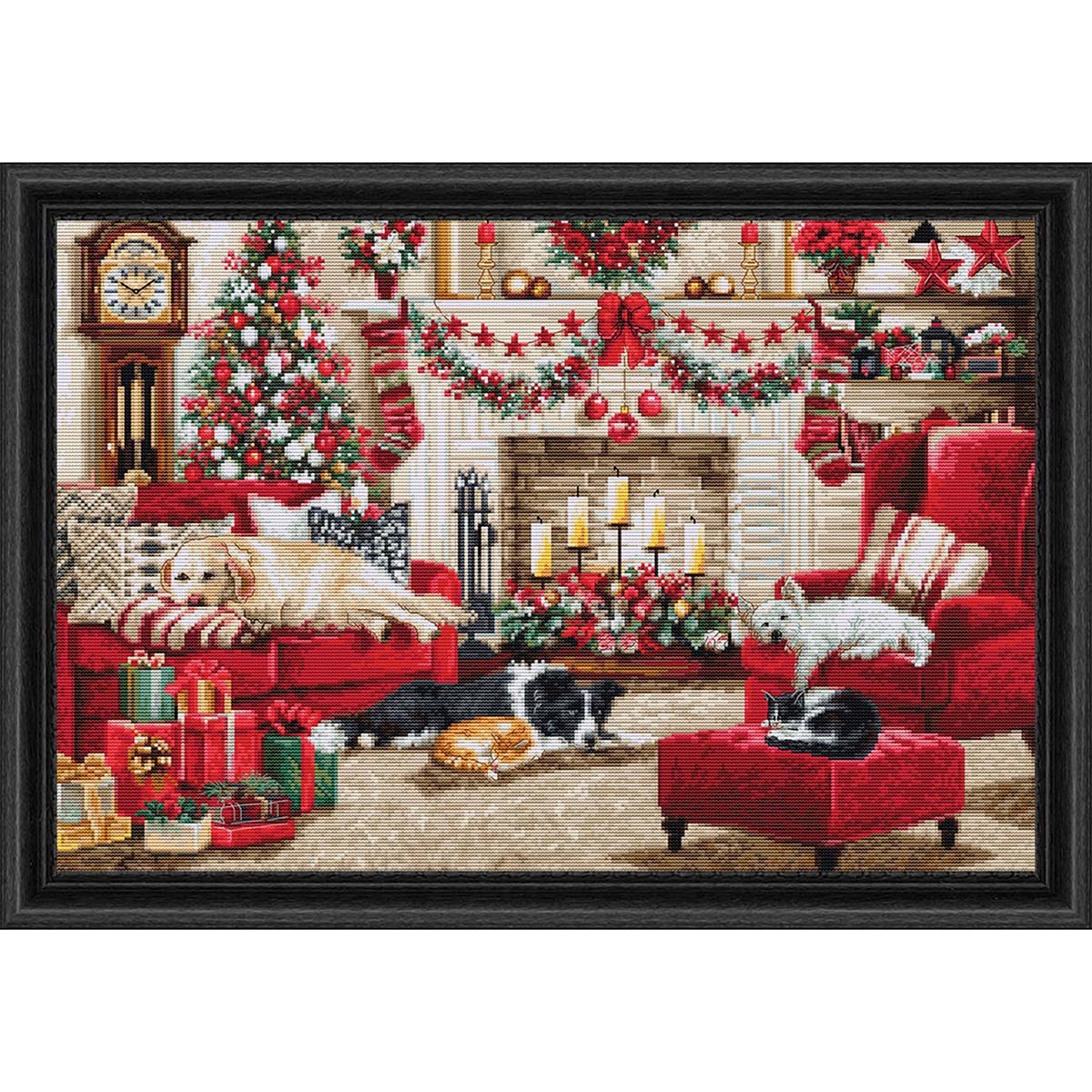 Luca-S Waiting for Santa Kit &#x26; Frame Counted Cross-Stitch