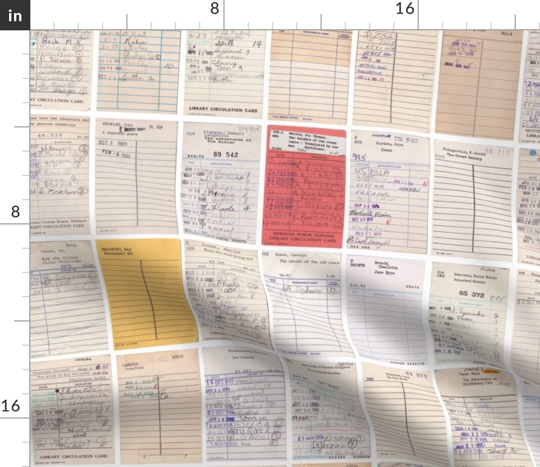 Old Friends Library Books Book Librarian Custom Printed Fabric by Spoonflower Various Fabrics by the Yard or Fat Quarter