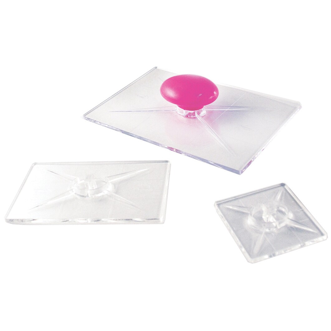 Multicraft Clear Stamp Applicators 3/Pkg W/Handle-2"X2", 4"X2.25" & 6"X4"