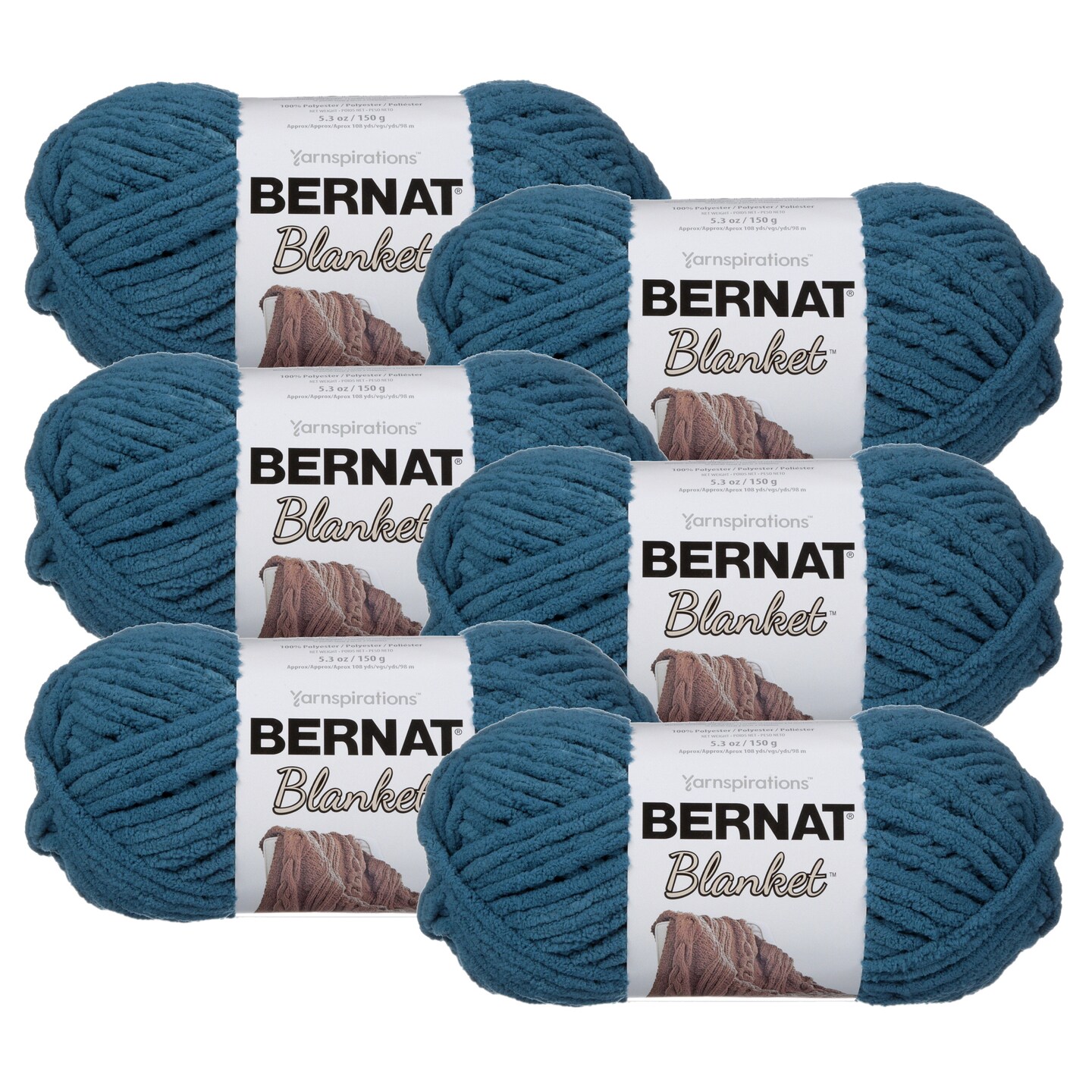 (Pack of 6) Bernat Blanket Yarn-Dark Teal