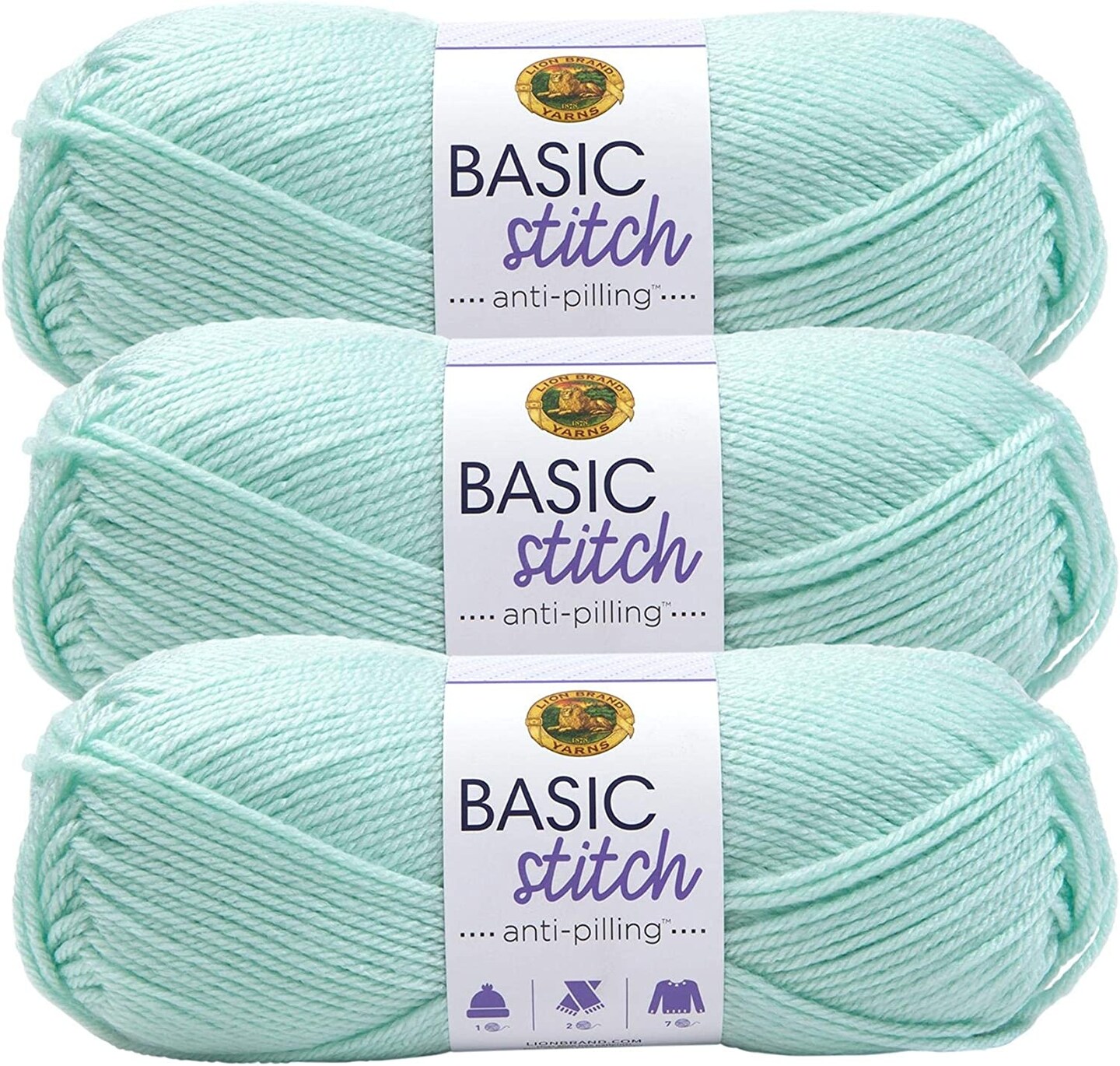 (Pack of 3) Lion Brand Basic Stitch Anti-Pilling Yarn-Frost
