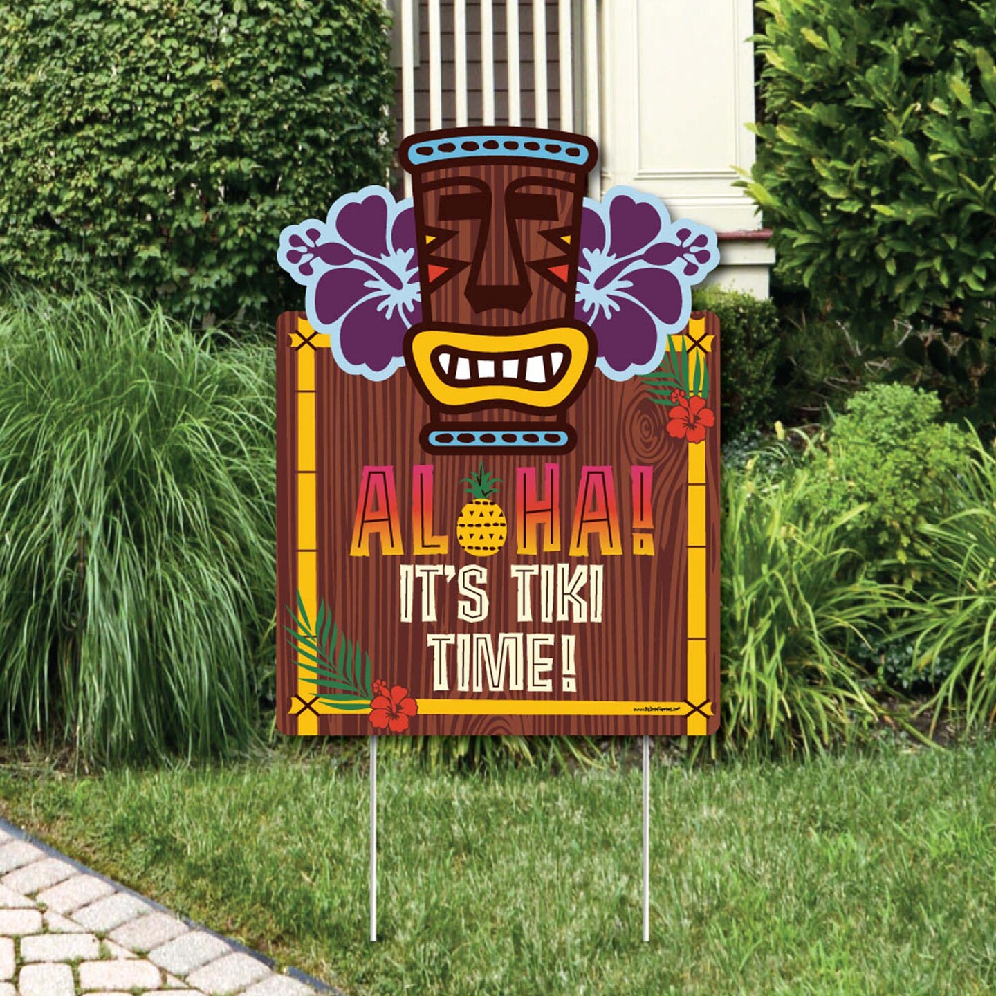 Big Dot of Happiness Tiki Luau - Party Decorations - Tropical Hawaiian Summer Party Welcome Yard Sign
