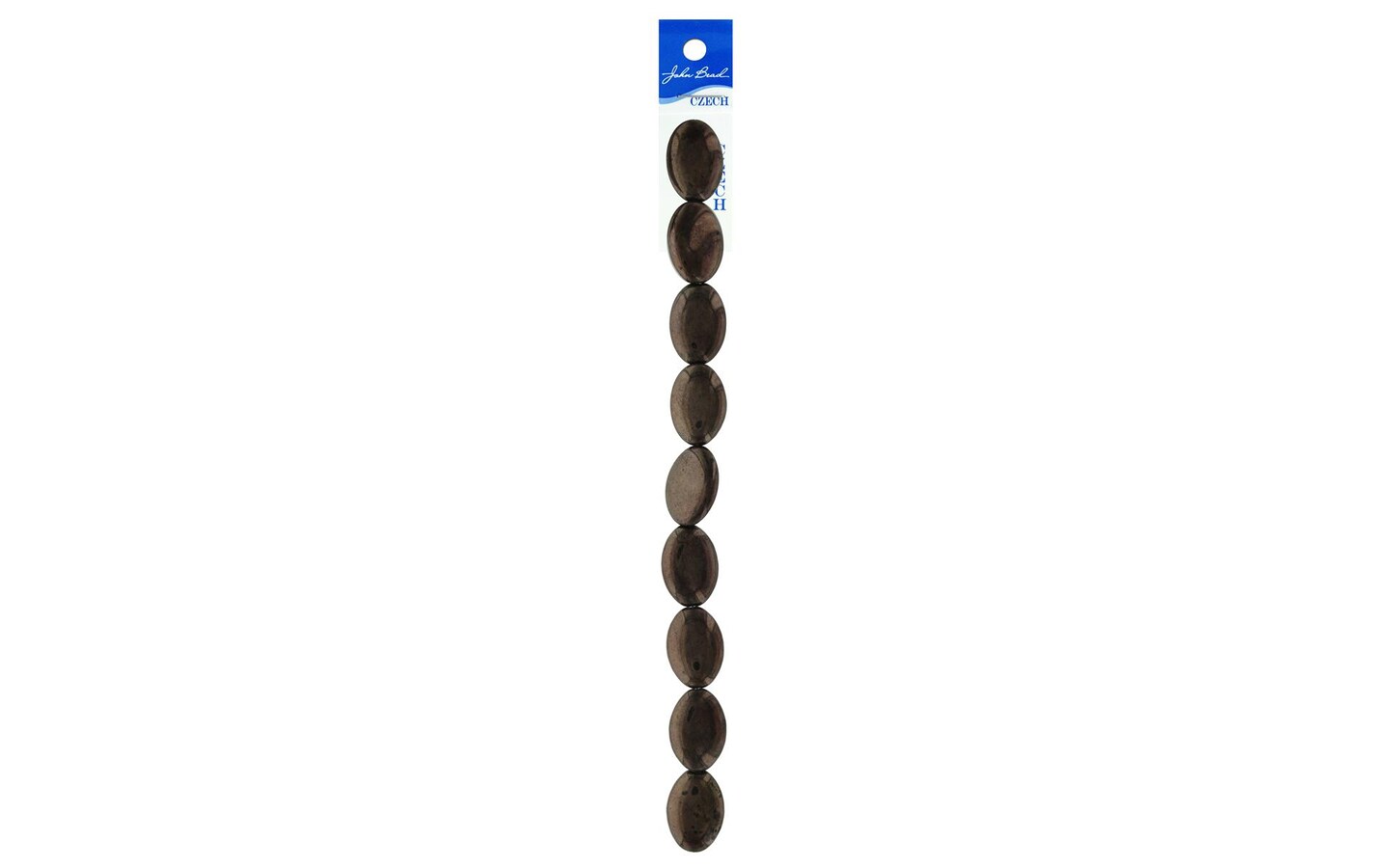 John Bead Glass Oval 20x14mm Mtlc Bronze
